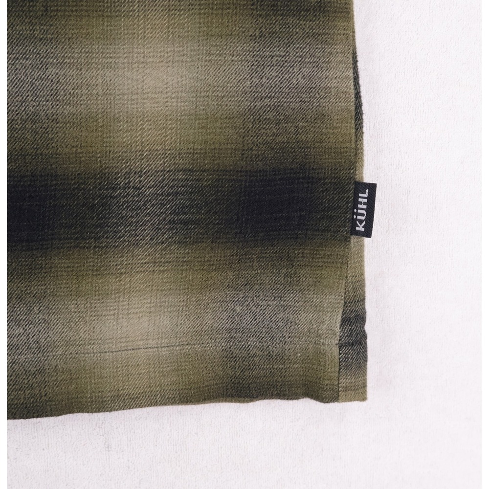 Kuhl Dillingr Flannel Shirt Mens Large Olive Green Black Plaid 7186 - Picture 3 of 11